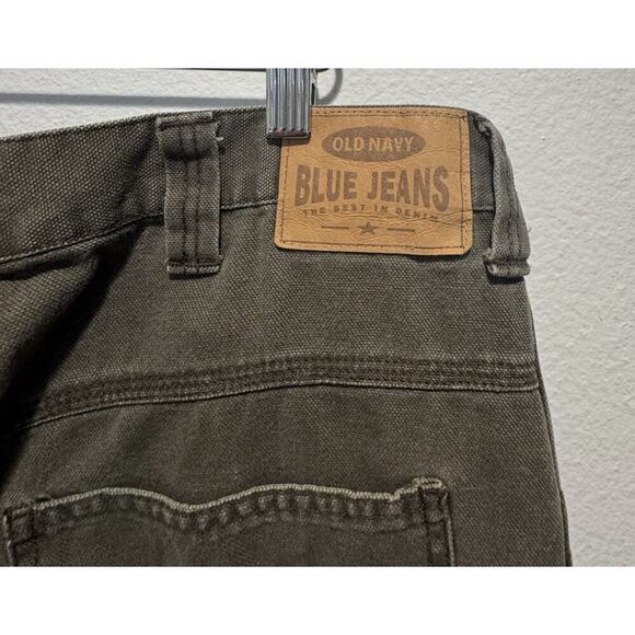 Vintage Old Navy Y2K Men’s Size 36 Green Carpenter Workwear Canvas Pants READ - Picture 4 of 13